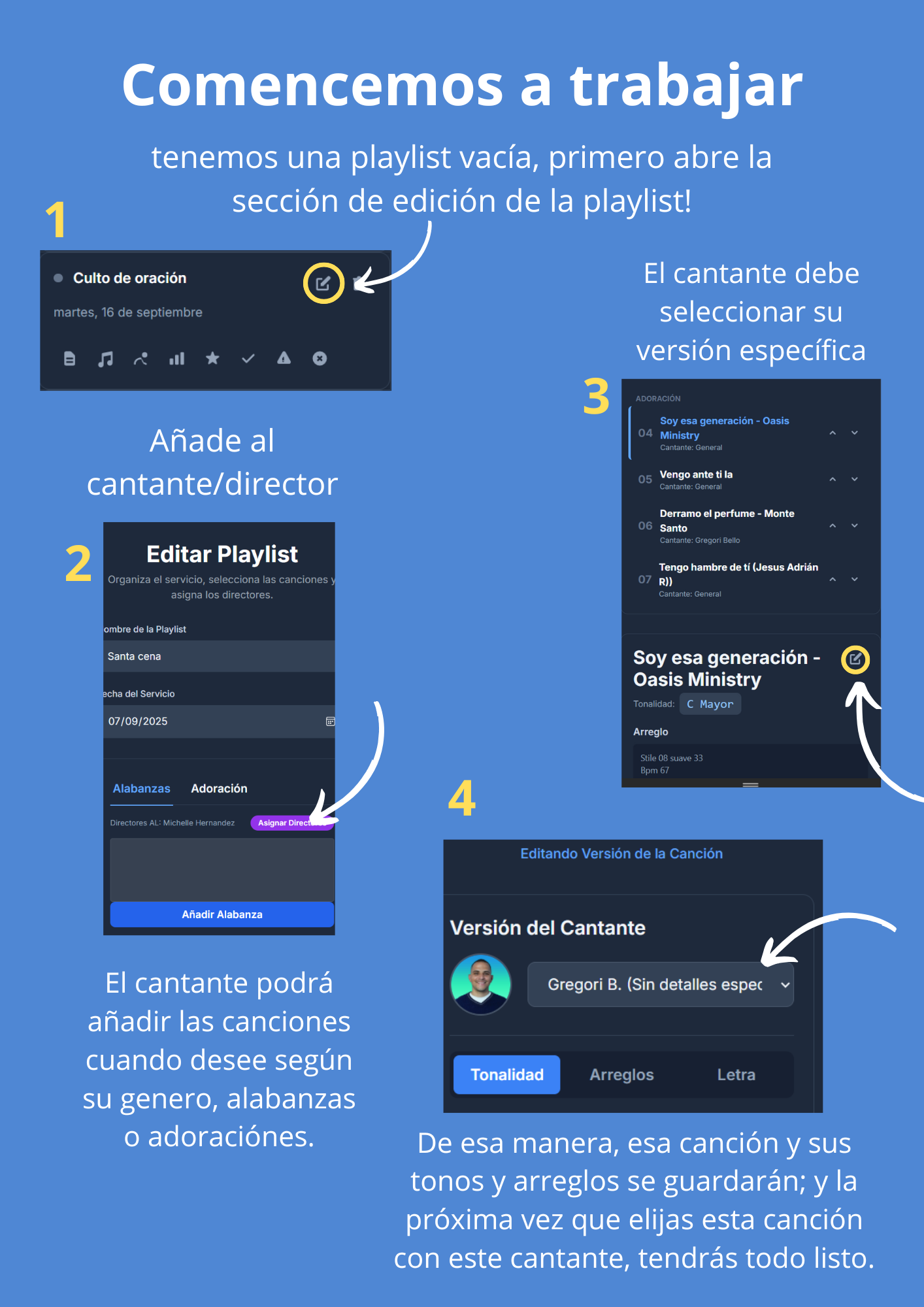 Paso a paso para agregar cantante